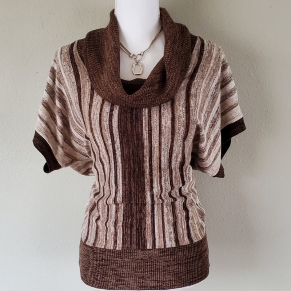 IZ BYER Striped Cowl Sweater - Size S (EUC)